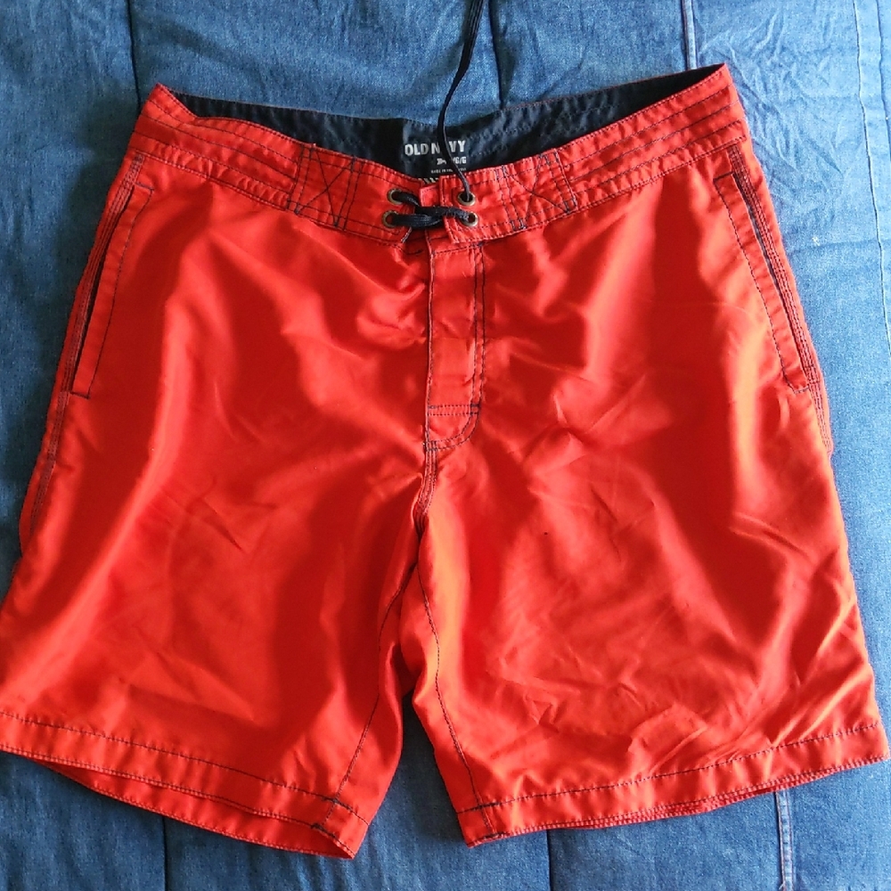 Old Navy Red Board Shorts Quick-Dry Swimwear